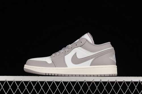 【300】[553558-053]-[AIR JORDAN 1 LOW WHITE/VINTAGE GREY-SAIL]-[WOMAN:35.5-39]-[MAN:40-47.5]
