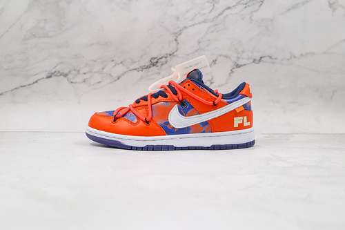 【450】[CT0856-801]-[OW X SB DUNK LOW X FL ORANGE/NAVY BLUE-WHITE]-[WOMAN:36-39]-[MAN:40-47.5]