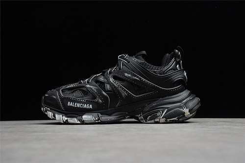 【580】[542436-W3CN2-10000]-[BA*LEN*CIAGA TRACK SNEAKERS BLACK/BLACK/WHITE]-[WOMAN:35-39]-[MAN:40-46]