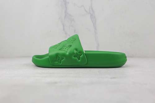 【280】[L*V WATERFRONT MONOGRAM SLIPPERS GREEN/GREEN/GREEN]-[MAN:38-45]