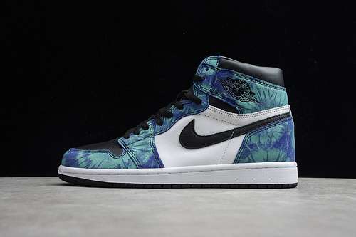 【480】[CD0461-100]-[GZ AIR JORDAN 1 RETRO HIGH OG TIE DYE WHITE/BLACK-AURORA GREEN]