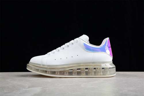 【580】[ALE*XANDER MCQUEEN AIR CUSHION SNEAKERS WHITE/WHITE/SILVER]-[WOMAN:35-39]-[MAN:40-44]