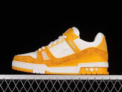 【600】[L*V FASHION CATWALK SNEAKERS WHITE/WHITE/YELLOW]-[MAN:38-46]