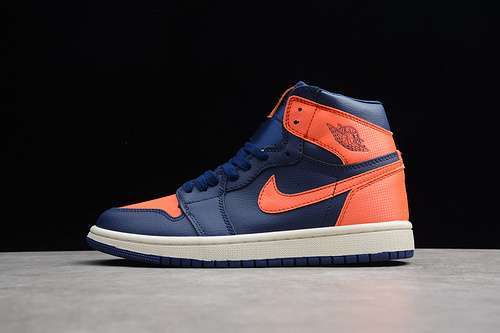 [AH7389-408]-[AIR JORDAN 1 RETRO HIGH PREMIUM BLUE VOID/TURF ORANGE-SAIL]-[UNISEX:36-45]-[1.3-130]