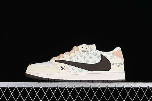 【360】[LJ5188-006]-[TRAVIS SCOTT X FRAGMENT DESIGN AIR JORDAN 1 LOW OG SP RICE BROWN/YELLOW/WHITE]