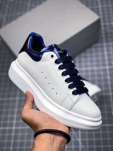 [ALE*XANDER MCQUEEN SOLE SNEAKERS WHITE/NAVY BLUE]-[WOMAN:34-39]