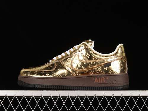 【420】[IA9VGO]-[L*V X AIR FORCE 1 LOW 07 GOLD/GOLD/WHITE]-[WOMAN:36-39]-[MAN:40-46]