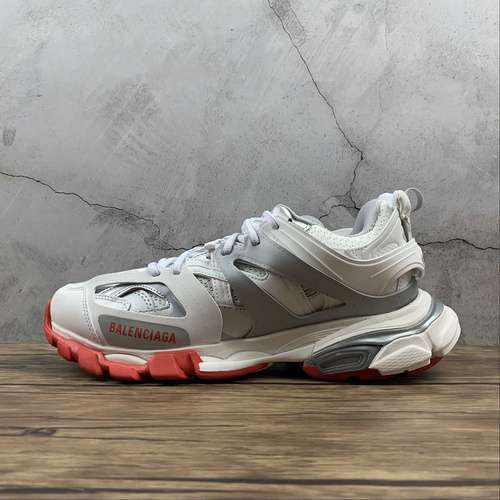 【580】[BA*LEN*CIAGA TRACK 2.0 SNEAKER WHITE/GREY/RED]-[WOMAN:35-39]-[MAN:40-46]