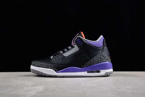 【340】[CT8532-050]-[AIR JORDAN 3 RETRO BLACK/CEMENT GREY/WHITE/COURT PURPLE]-[UNISEX:36-47.5]