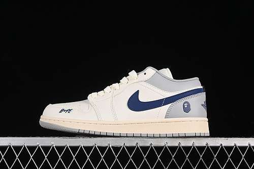 【360】[JJ8688-004]-[AIR JORDAN 1 LOW BAPE WHITE/GREY/BLUE]-[WOMAN:36-39]-[MAN:40-45]
