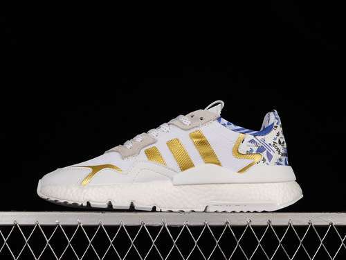 【280】[FW6709]-[NITE JOGGER BOOST SHOES CLOUD WHITE/GOLD/BLUE]-[WOMAN:36-39]-[MAN:40-45]