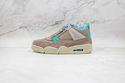 【580】[DJ5718-242]-[UNION X AIR JORDAN 4 30TH ANNIVERSARY TAUPE HAZE/BLUE FURY-KHAKI-ROMA GREEN]