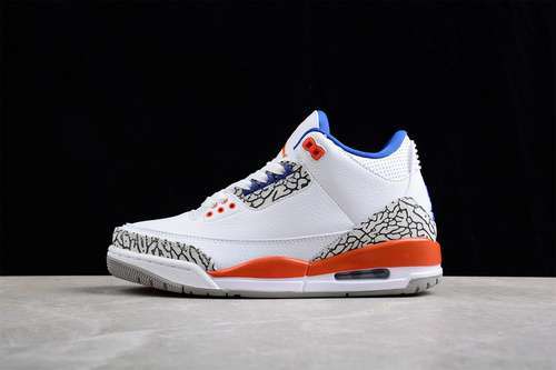 【360】[136064-148]-[AIR JORDAN 3 RETRO KNICKS WHITE/OLD ROYAL-UNIVERSITY ORANGE-TECH GREY]-[40-48]