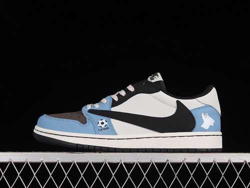 【400】[DM7866-668]-[TRAVIS SCOTT X AIR JORDAN 1 LOW OG WHITE/LIGHT BLUE/BLACK]-[UNISEX:36-47.5]