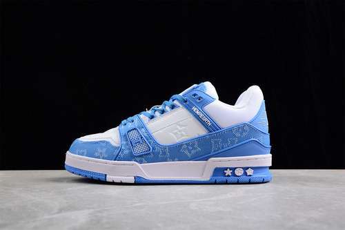 【360】[L*V 2022 TRAINER SNEAKERS BLUE/WHITE/BLUE]-[WOMAN:36-39]-[MAN:40-46]