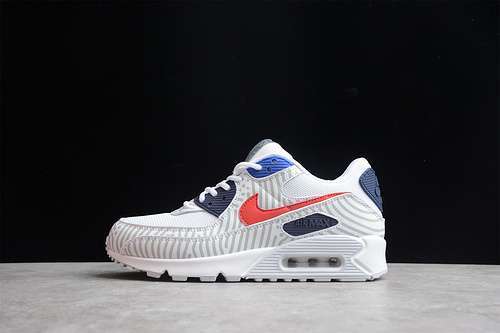 【300】[CW7574-100]-[AIR MAX 90 EURO TOUR WHITE/MIDNIGHT NAVY/BRIGHT BLUE/UNIVERSITY RED]