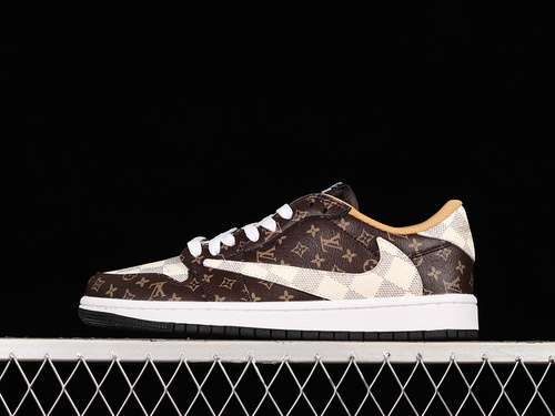 【300】[DM7866-216]-[TRAVIS SCOTT X AIR JORDAN 1 LOW OG X L*V DARK BROWN/WHITE/GREY]-[UNISEX:36-46]