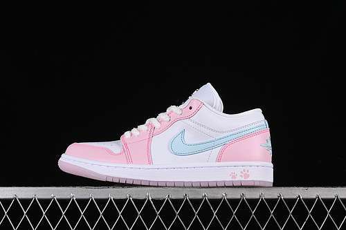 【320】[HM3706-141]-[AIR JORDAN 1 LOW SE WHITE/WHITE/PINK FOAM/GLACIER BLUE]-[WOMAN:36-40]