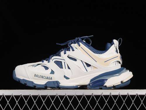 【550】[W1GC49050]-[BA*LEN*CIAGA TRACK TESS S.GOMMA SNEAKER WHITE/WHITE/NAVY BLUE]-[UNISEX:35-46]