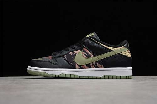 【400】[DH0957-001]-[DUNK LOW SE CRAZY CAMO BLACK/OIL GREEN/WHITE/TOTAL ORANGE]-[UNSIEX:36-47]