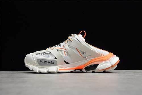 【530】[653813-W3CP5-9059]-[BA*LEN*CIAGA TRACK MULE WHITE/LIGHT GREY/ORANGE]-[WOMAN:35-39]-[MAN:40-46]