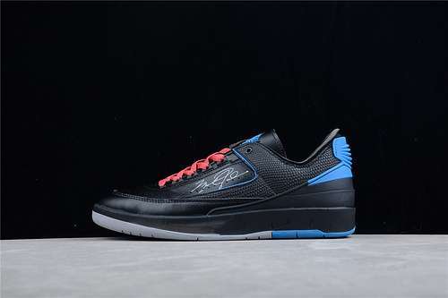 【430】[DJ4375-004]-[OW X AIR JORDAN 2 RETRO LOW SP BLACK/VARSITY ROYAL]-[MAN:40-46]