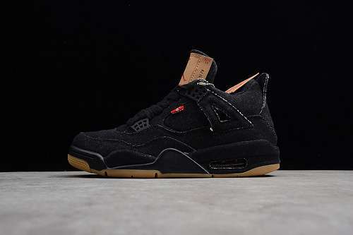 [AO2571-001]-[AIR JORDAN 4 RETRO LEVIS NRG LEVI&#x27;S BLACK/BLACK/BLACK]-[MAN:40-47]-[OG00174]