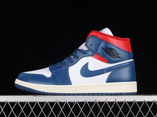 【340】[BQ6472-146]-[ AIR JORDAN 1 MID WHITE/FRENCH BLUE-GYM RED-SAIL-BLACK]-[MAN:40-46]
