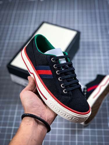 【420】[GU*CCI TENNIS 1977 PRINT SNEAKER BLACK/GREEN/RED]-[WOMAN:35-39]-[MAN:40-44]