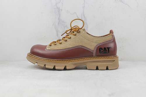 【380】[CAT SPORT LOW CASUAL SHOES LIGHT BROWN/SCARLET/YELLOW]-[MAN:38-44]