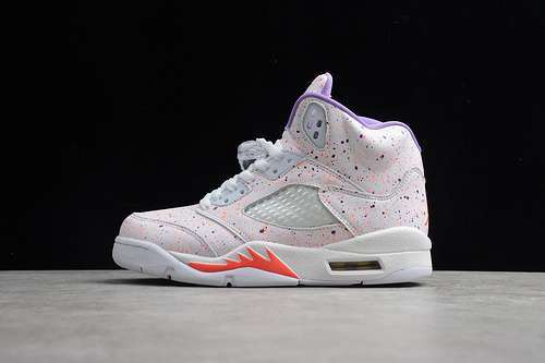 【400】[CT1605-100]-[AIR JORDAN 5 GS EASTER WHITE/LASER CRIMSON-VOLTAGE PURPLE]-[WOMAN:36-40]