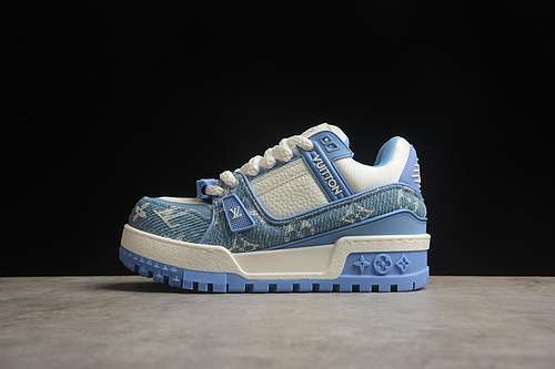 【630】[2024TRAINER L*V LOUIS VUITTON TRAINER WHITE/BLUE]-[WOMAN:35-39]-[MAN:40-45]