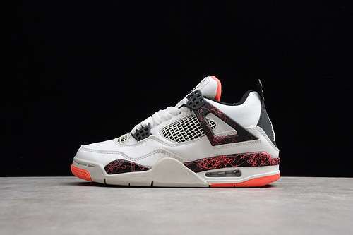 [308497-116]-[GET AIR JORDAN 4 RETRO WHITE/BLACK-BRIGHT CRIMSON-PALE CITRON]
