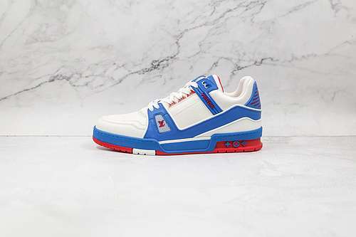 【750】[L*V TRAINER SHOES WHITE/BLUE/RED]-[MAN:38-45]