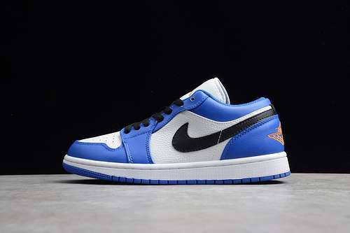【300】[553558-401]-[GZ AIR JORDAN 1 LOW HYPER ROYAL/WHITE-ORANGE PEEL]-[UNISEX:36-47.5]