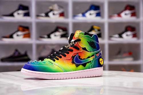 【600】[DC3481-900]-[H12 J. BALVIN AIR JORDAN 1 RETRO OG HIGH COLORES Y VIBRAS MULTI-COLOR/BLACK/PINK]