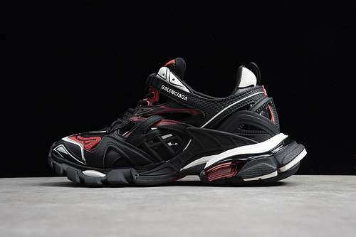 【750】[ECBL900324B]-[GZ BA-LEN-CIAGA TESS.S.GOMMA SNEAKER BLACK/WHITE/RED]-[UNISEX:36-45]]