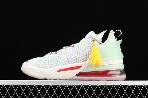 【390】[DB7644-002]-[LEBRON 18 EP EMPIRE JADE PURE PLATINUM/CREAM GRASS GREEN/UNIVERSITY RED]