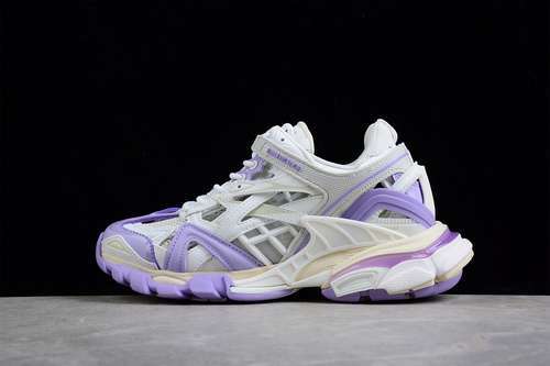 【730】[W3AE25711]-[BA*LEN*CIAGA TRACK 2 OPEN SNEAKERS WHITE/WHITE/LIGHT PURPLE]-[UNSIEX:35-46]