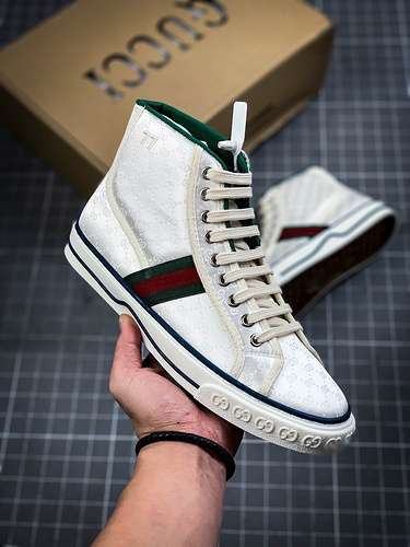 【480】[GU*CCI TENNIS 1977 PRINT SNEAKER WHITE/GREEN/RED]-[WOMAN:35-39]-[MAN:40-44]