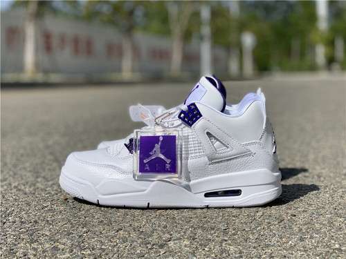 【470】[408452-115]-[AIR JORDAN 4 RETRO GS WHITE/COURT PURPLE-METALLIC PACK]-[WOMAN:36-40]