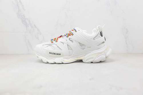 【630】[OK BA*LEN*CIAGA TRACK MULE CLEAR SOLE SNEAKERS 3.0 WHITE/MULTI-COLOR]-[WOMAN:35-39]