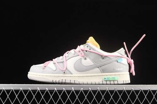 【450】[DM1602-109]-[OW X SB DUNK LOW LOT 09 OF 50 SAIL/NEUTRAL GREY/PINK-YELLOW]-[UNISEX:36-47.5]