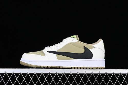 【300】[FZ3124-200]-[TRAVIS SCOTT AIR JORDAN 1 LOW OG WHITE/GREEN/BLACK]-[UNISEX:36-46]