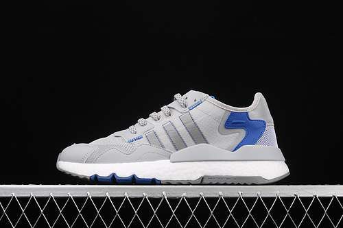 【280】[FW2056]-[NITE JOGGER BOOST SHOES LIGHT GREY/CLOUD WHITE/BLUE]-[WOMAN:36-39]-[MAN:40-45]