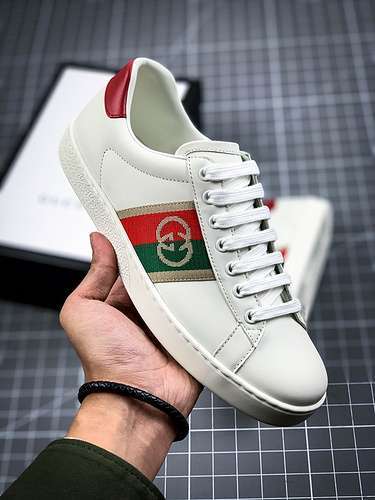 【310】[GU*CCI LOW SHOES WHITE/GREEN/RED-GOLD]-[WOMAN:35-39]-[MAN:40-44]