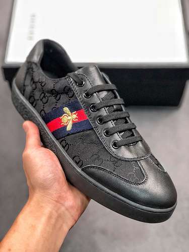 【300】[GU*CCI SNEAKERS BLACK/NAVY BLUE/RED]-[MAN:38-44]