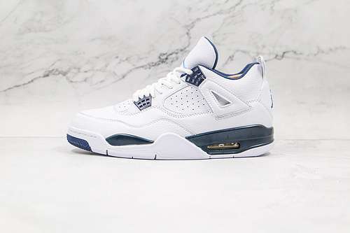 【500】[314254-107]-[AIR JORDAN 4 RETRO LS WHITE/LEGEND BLUE-MDNGHT NAVY]-[MAN:40-46]