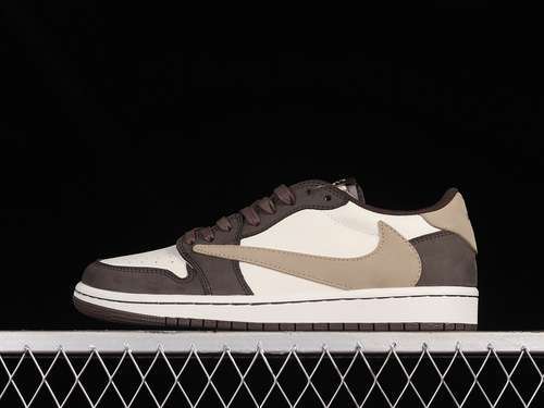【400】[DM7866-666]-[FRAGMENT DESIGN X TRAVIS SCOTT X AIR JORDAN 1 RETRO LOW WHITE/BROWN/KHAKI]