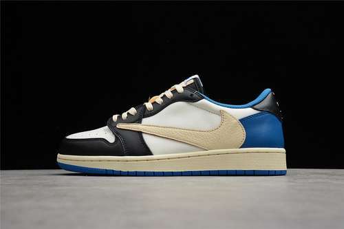 【500】[DM7866-140]-[CJ RAGMENT DESIGN X TRAVIS SCOTT X AIR JORDAN 1 RETRO LOW WHITE/BLUE/BLACK]